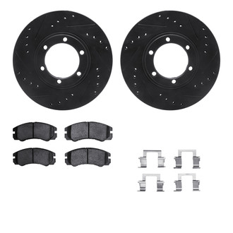 R1 Concepts® - Drilled and Slotted Front Brake Kit with Optimum OE Pads