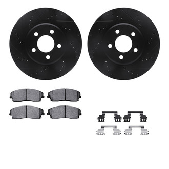 R1 Concepts® - Drilled and Slotted Front Brake Kit with Optimum OE Pads