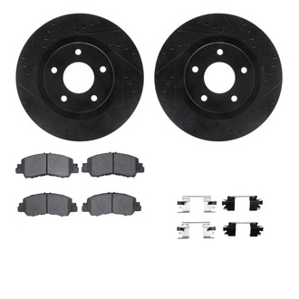 R1 Concepts® - Drilled and Slotted Front Brake Kit with Optimum OE Pads