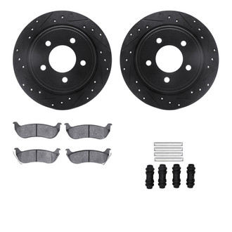 R1 Concepts® - Drilled and Slotted Rear Brake Kit with Optimum OE Pads