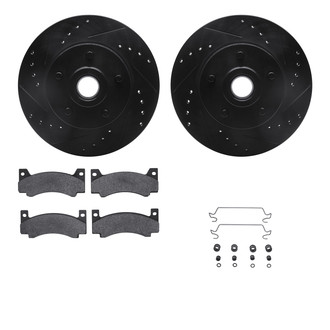 R1 Concepts® - Drilled and Slotted Front Brake Kit with Optimum OE Pads