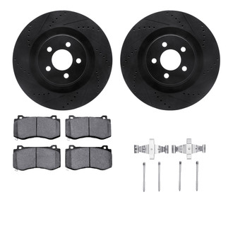 R1 Concepts® - Drilled and Slotted Front Brake Kit with Optimum OE Pads