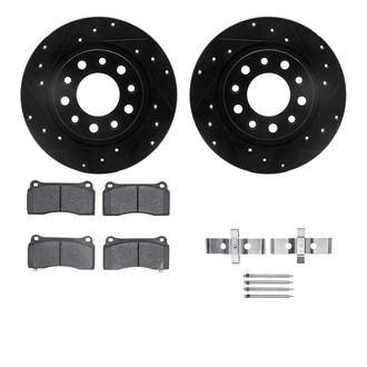 R1 Concepts® - Drilled and Slotted Rear Brake Kit with Optimum OE Pads