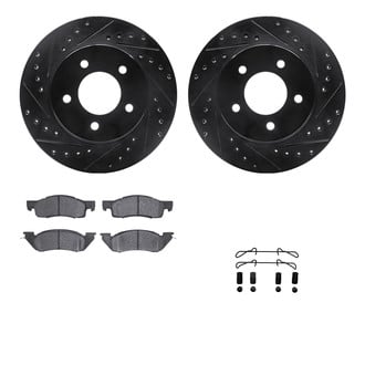 R1 Concepts® - Drilled and Slotted Front Brake Kit with Optimum OE Pads