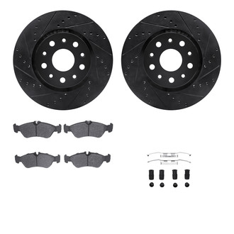R1 Concepts® - Drilled and Slotted Rear Brake Kit with Optimum OE Pads