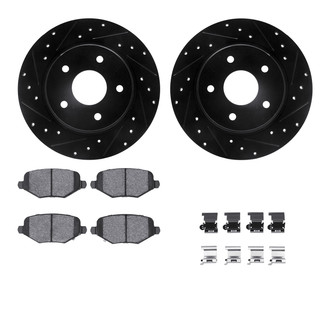 R1 Concepts® - Drilled and Slotted Rear Brake Kit with Optimum OE Pads