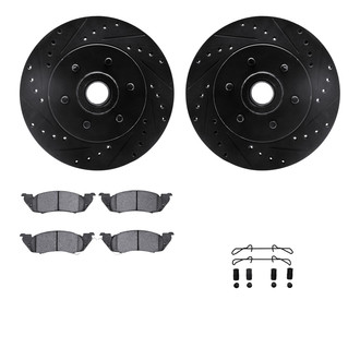 R1 Concepts® - Drilled and Slotted Front Brake Kit with Optimum OE Pads