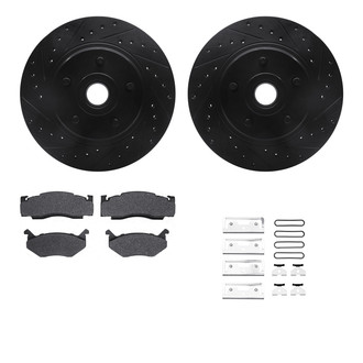 R1 Concepts® - Drilled and Slotted Front Brake Kit with Optimum OE Pads