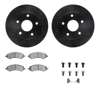 R1 Concepts® - Drilled and Slotted Front Brake Kit with Optimum OE Pads