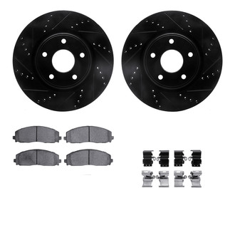 R1 Concepts® - Drilled and Slotted Front Brake Kit with Optimum OE Pads