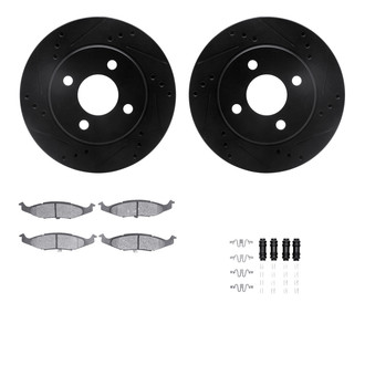 R1 Concepts® - Drilled and Slotted Front Brake Kit with Optimum OE Pads