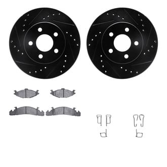 R1 Concepts® - Drilled and Slotted Front Brake Kit with Optimum OE Pads