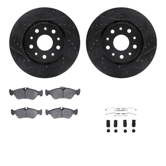 R1 Concepts® - Drilled and Slotted Rear Brake Kit with Optimum OE Pads