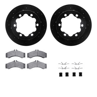 R1 Concepts® - Drilled and Slotted Rear Brake Kit with Optimum OE Pads