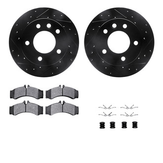 R1 Concepts® - Drilled and Slotted Front Brake Kit with Optimum OE Pads