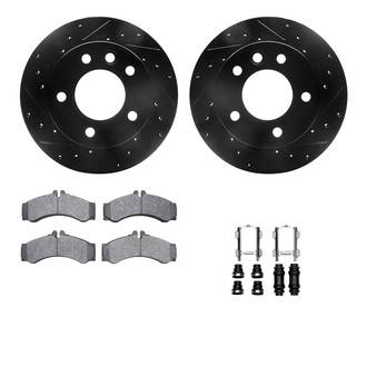 R1 Concepts® - Drilled and Slotted Front Brake Kit with Optimum OE Pads