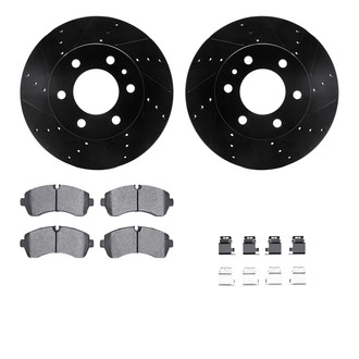 R1 Concepts® - Drilled and Slotted Front Brake Kit with Optimum OE Pads