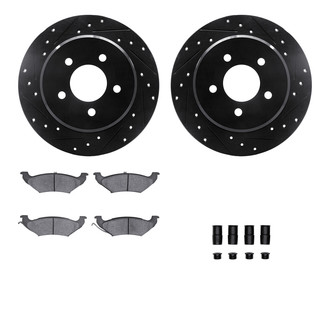R1 Concepts® - Drilled and Slotted Rear Brake Kit with Optimum OE Pads