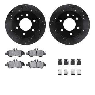 R1 Concepts® - Drilled and Slotted Rear Brake Kit with Optimum OE Pads
