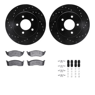 R1 Concepts® - Drilled and Slotted Front Brake Kit with Optimum OE Pads