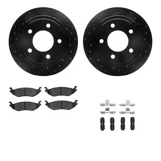 R1 Concepts® - Drilled and Slotted Rear Brake Kit with Optimum OE Pads