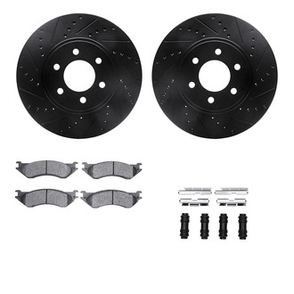 R1 Concepts® - Drilled and Slotted Front Brake Kit with Optimum OE Pads