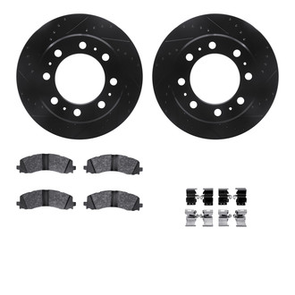 R1 Concepts® - Drilled and Slotted Rear Brake Kit with Optimum OE Pads
