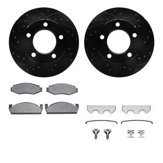 R1 Concepts® - Drilled and Slotted Front Brake Kit with Optimum OE Pads