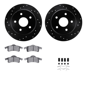 R1 Concepts® - Drilled and Slotted Rear Brake Kit with Optimum OE Pads