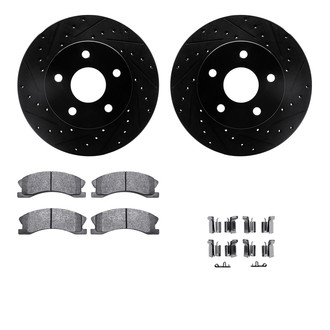 R1 Concepts® - Drilled and Slotted Front Brake Kit with Optimum OE Pads