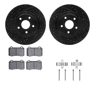 R1 Concepts® - Drilled and Slotted Rear Brake Kit with Optimum OE Pads