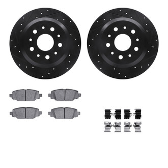 R1 Concepts® - Drilled and Slotted Rear Brake Kit with Optimum OE Pads