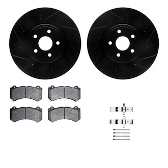 R1 Concepts® - Drilled and Slotted Front Brake Kit with Optimum OE Pads