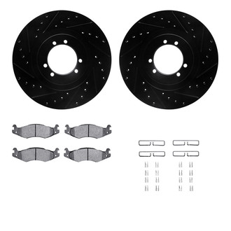 R1 Concepts® - Drilled and Slotted Rear Brake Kit with Optimum OE Pads