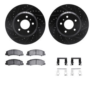 R1 Concepts® - Drilled and Slotted Front Brake Kit with Optimum OE Pads