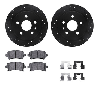 R1 Concepts® - Drilled and Slotted Rear Brake Kit with Optimum OE Pads