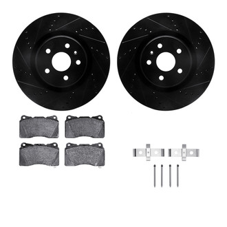 R1 Concepts® - Drilled and Slotted Front Brake Kit with Optimum OE Pads