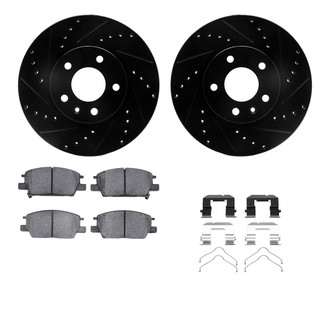 R1 Concepts® - Drilled and Slotted Front Brake Kit with Optimum OE Pads