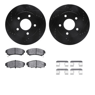 R1 Concepts® - Drilled and Slotted Front Brake Kit with Optimum OE Pads