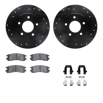 R1 Concepts® - Drilled and Slotted Rear Brake Kit with Optimum OE Pads