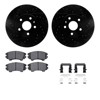 R1 Concepts® - Drilled and Slotted Front Brake Kit with Optimum OE Pads