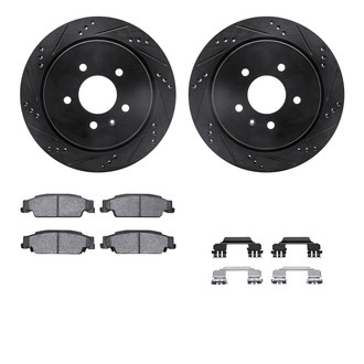 R1 Concepts® - Drilled and Slotted Rear Brake Kit with Optimum OE Pads