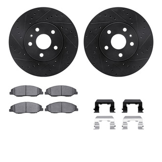R1 Concepts® - Drilled and Slotted Front Brake Kit with Optimum OE Pads