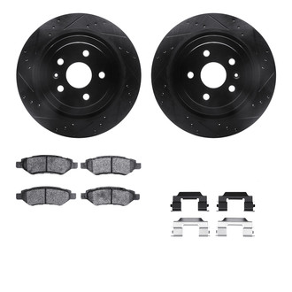 R1 Concepts® - Drilled and Slotted Rear Brake Kit with Optimum OE Pads