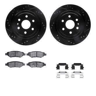 R1 Concepts® - Drilled and Slotted Rear Brake Kit with Optimum OE Pads