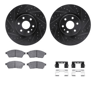 R1 Concepts® - Drilled and Slotted Front Brake Kit with Optimum OE Pads