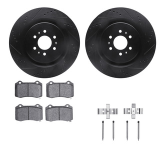 R1 Concepts® - Drilled and Slotted Rear Brake Kit with Optimum OE Pads