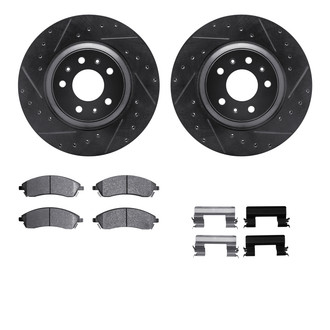 R1 Concepts® - Drilled and Slotted Front Brake Kit with Optimum OE Pads