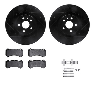 R1 Concepts® - Drilled and Slotted Front Brake Kit with Optimum OE Pads