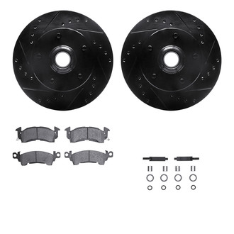 R1 Concepts® - Drilled and Slotted Front Brake Kit with Optimum OE Pads